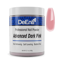 DeEnti polvo acrílico uñas rosado oscuro 2oz para un acabado profesional duradero.