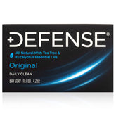 Defense Soap barra 120 g frente: limpieza diaria suave para piel activa.
