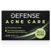 Defense Acne Care Bar con ácido salicílico para exfoliación suave y piel limpia.