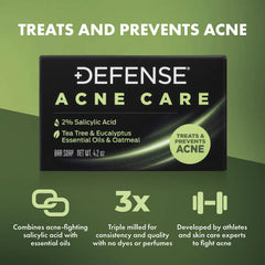 Defense Acne Care Bar con aceite de eucalipto para sensación revitalizante.