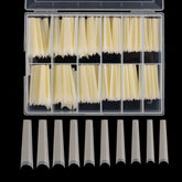 Defuber puntas extralargas ballerina natural para uñas duraderas y elegantes.