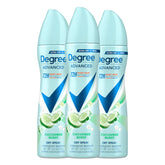 Degree Cucumber Burst dry spray bottle shown from the front for all-day freshness.