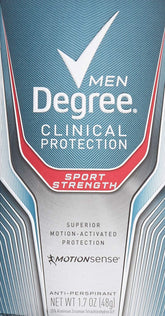Degree Homme Protection Clinique Sport Force, déodorant antitranspirant efficace pour une longue journée.