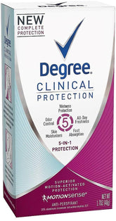 Desodorante Degree Protección Clínica 5en1 en botella, protección duradera contra sudor y olor.
