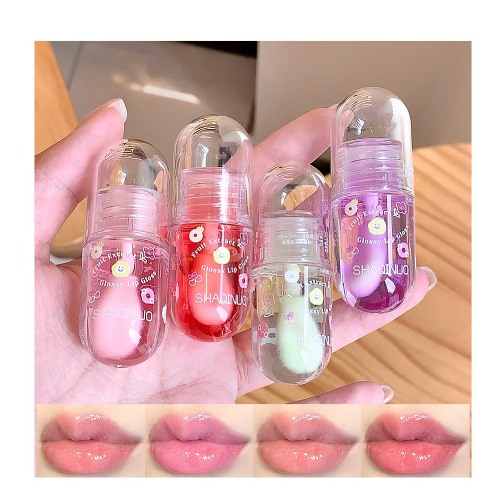 DENESTUP set de brillo durazno para labios suaves e hidratados