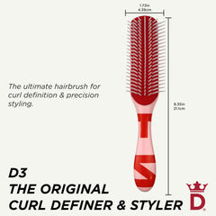 Denman D3 para rizos ondulados con agarre cómodo y control