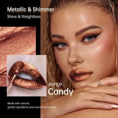 Depuplum labio metalico durabilidad que resiste comidas y bebidas.