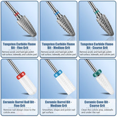 Depvko brocas cerámicas 3-32 pulgadas, acabado suave para uñas