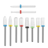Depvko conjunto de bits cerámicos para uñas, 10 piezas, ideal para limar y dar forma.