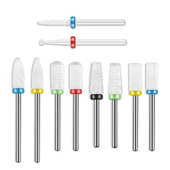 Depvko conjunto de bits cerámicos para uñas, 10 piezas, ideal para limar y dar forma.