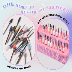 Depvko estuche organizador uñas rosa, 30 ranuras para brocas, diseño profesional para estudio.