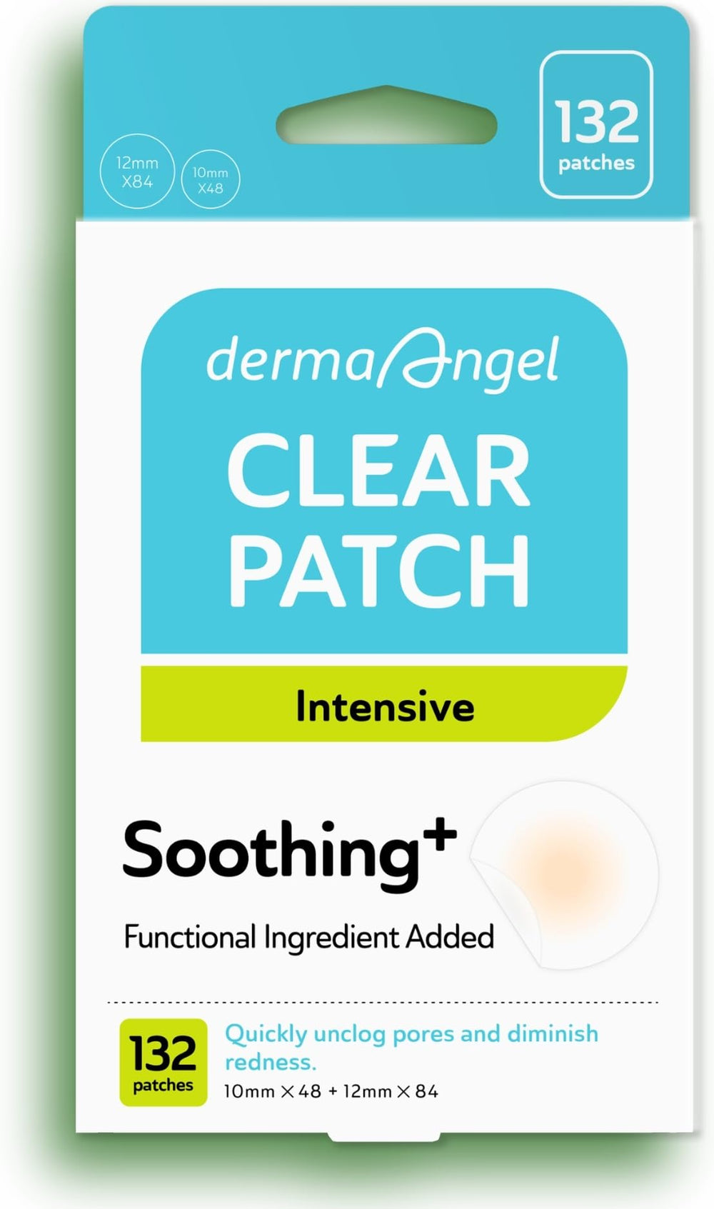 Parche DERMA ANGEL transparente de 12 mm para espinillas, cobertura discreta.