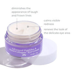 Derma E Contorno de Ojos, uso diario mañana y noche para cuidado completo.
