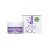 Derma E Contorno de Ojos, crema de textura rica para hidratación profunda.