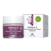 Derma E crema peptidos y colágeno en bote, hidratación profunda para piel suave.