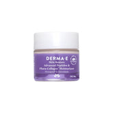 Derma E crema péptidos Flora-Collagen, textura ultra hidratante para piel suave.