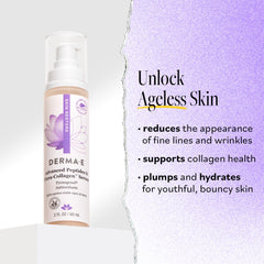 Derma E sérum al aplicar suavemente rostro y cuello con textura ligera