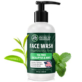 Derma-Nu gel limpiador facial, frente de la botella, ofrece limpieza suave y efectiva.