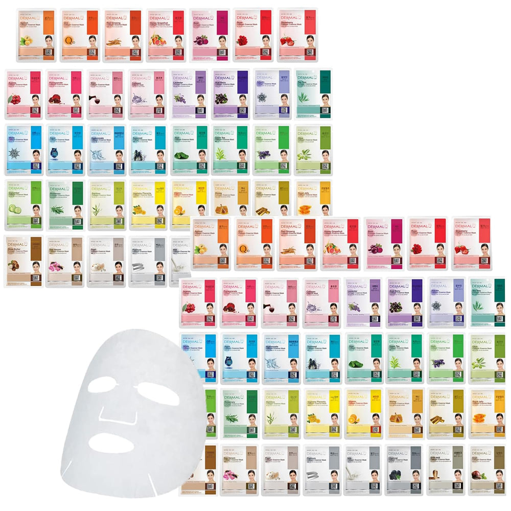 DERMAL 78 Pack: vista frontal de mascarillas coreanas con colágeno para hidratación intensa