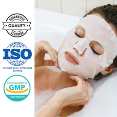 Close-up of moisture-rich essence on Dermal sheet mask fabric