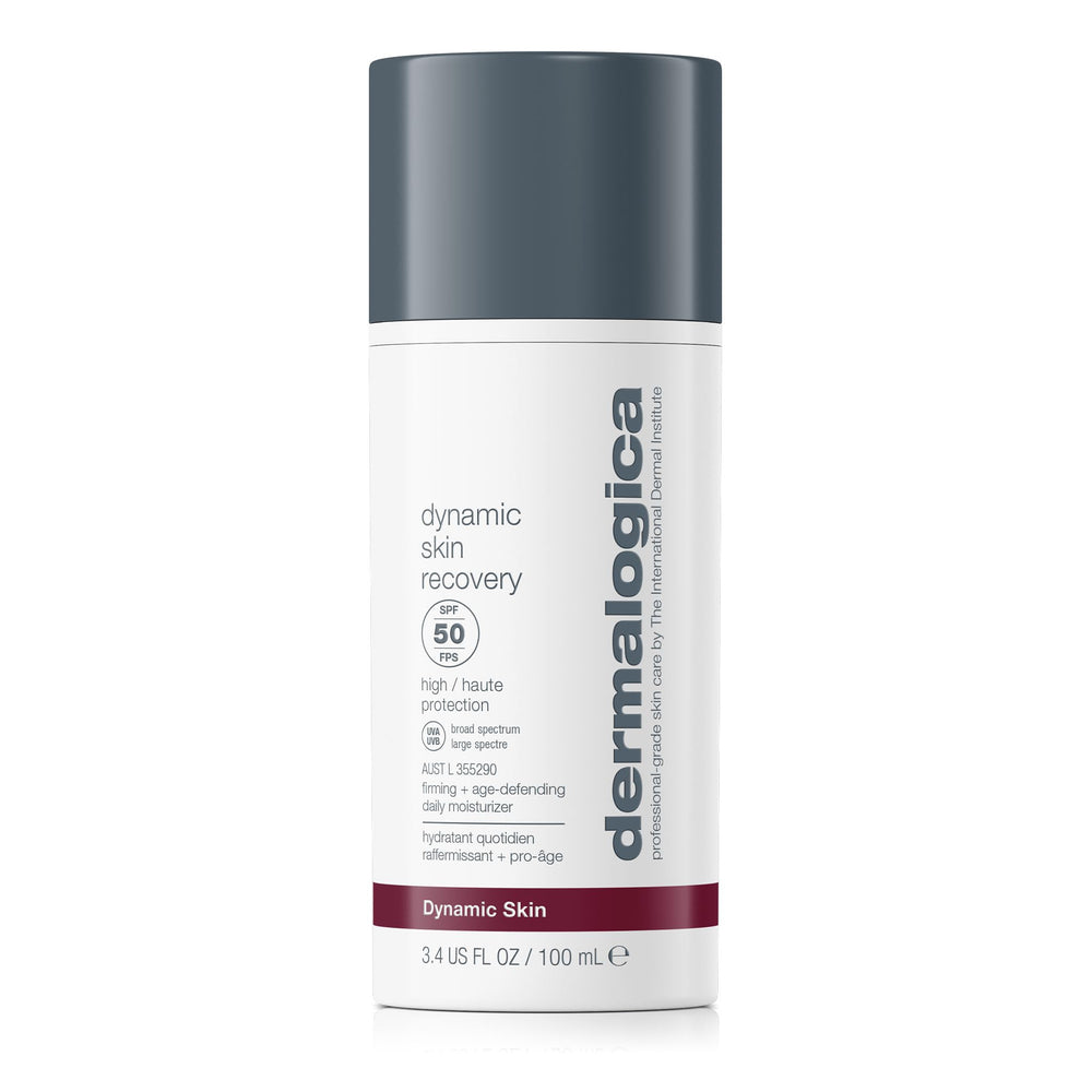 Dermalogica Dynamic Skin Recovery SPF50, bote de crema facial, protección diaria anti-edad.