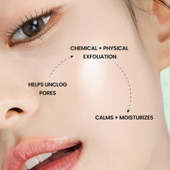 Textura de gasa de tres capas para exfoliación suave con Bio-Peel.