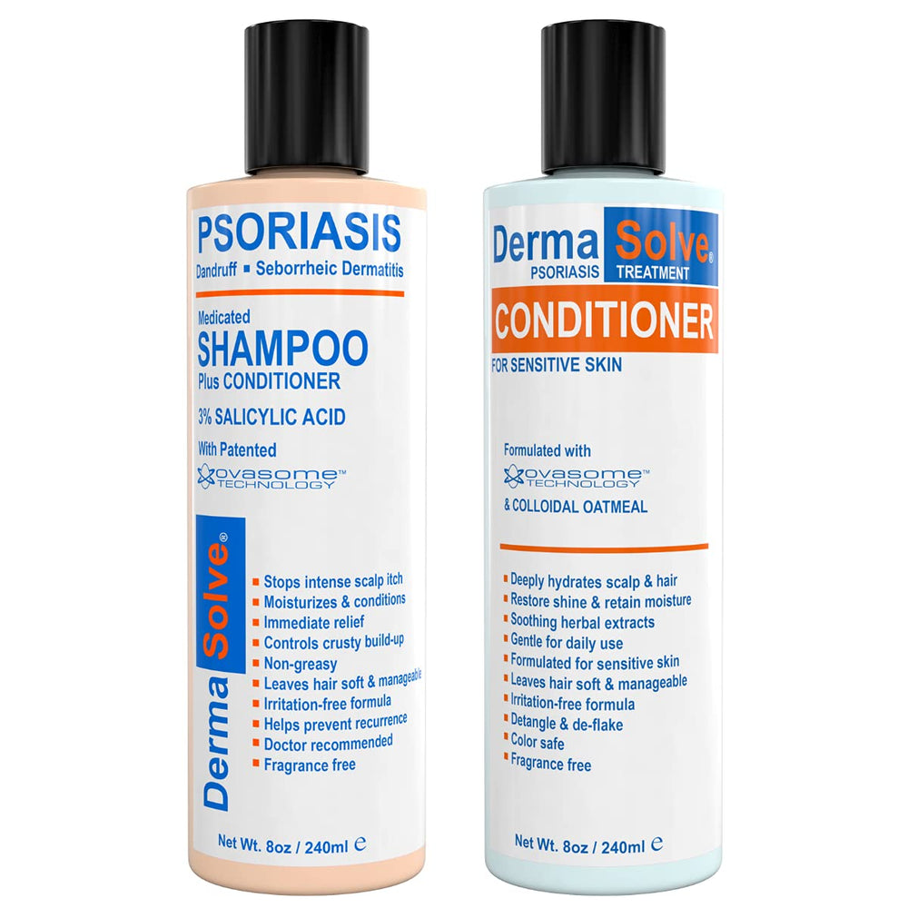 Dermasolve Shampoing bouteille anti pellicules pour cuir chevelu sain et rafraîchi