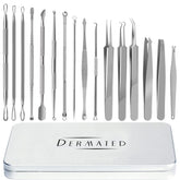 DERMATED kit de 16 piezas para puntos negros, acero 410, higiene y precisión