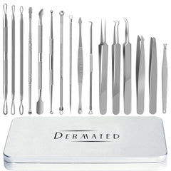DERMATED kit de 16 piezas para puntos negros, acero 410, higiene y precisión