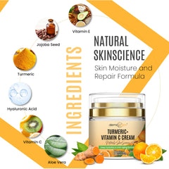 Dermaxgen crema facial curcuma y vitamina C, textura ligera para aplicación suave