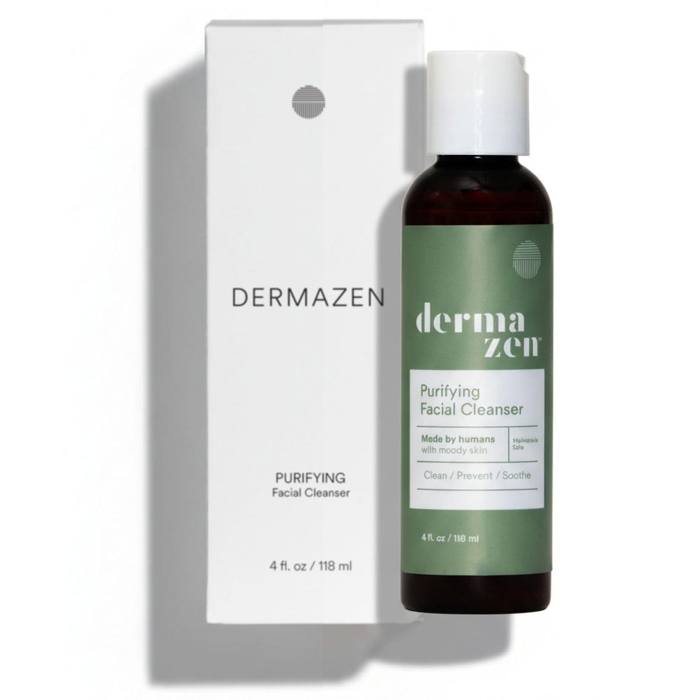 Dermazen Purificador: botella del limpiador facial para piel sensible y limpieza suave.