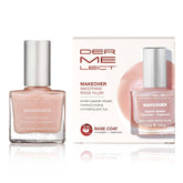 Dermelect Makeover Ridge Filler base coat bottle shows nourishing formula for stronger, more flexible nails.