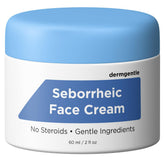 Dermgentle crema seborreica, botella, hidratación suave para piel sensible.