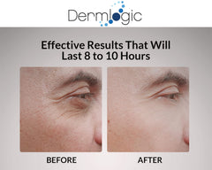 Dermlogic mineral veil on skin around eyes signaling smoothing effect