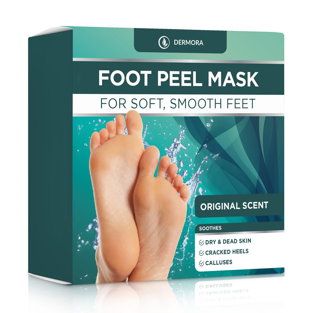 Dermora envase mascarilla exfoliante para pies, listo para uso diario