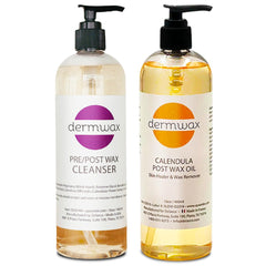 Dermwax limpiador pre-cera en botella, prepara la piel para depilación