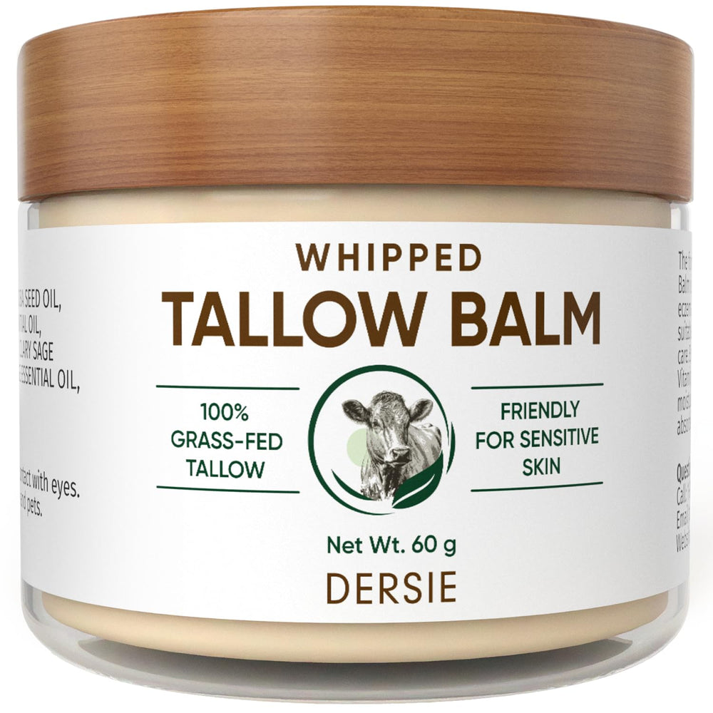 Dersie crema batida de sebo, textura esponjosa para hidratación suave y rápida.