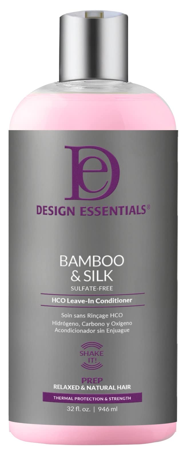 Design Essentials Bamboo & Silk HCO: vertido suave en botella para protección térmica