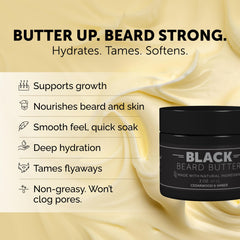 Detroit Grooming Co Mantequilla para barba – aplicación rápida con los dedos para peinado natural.
