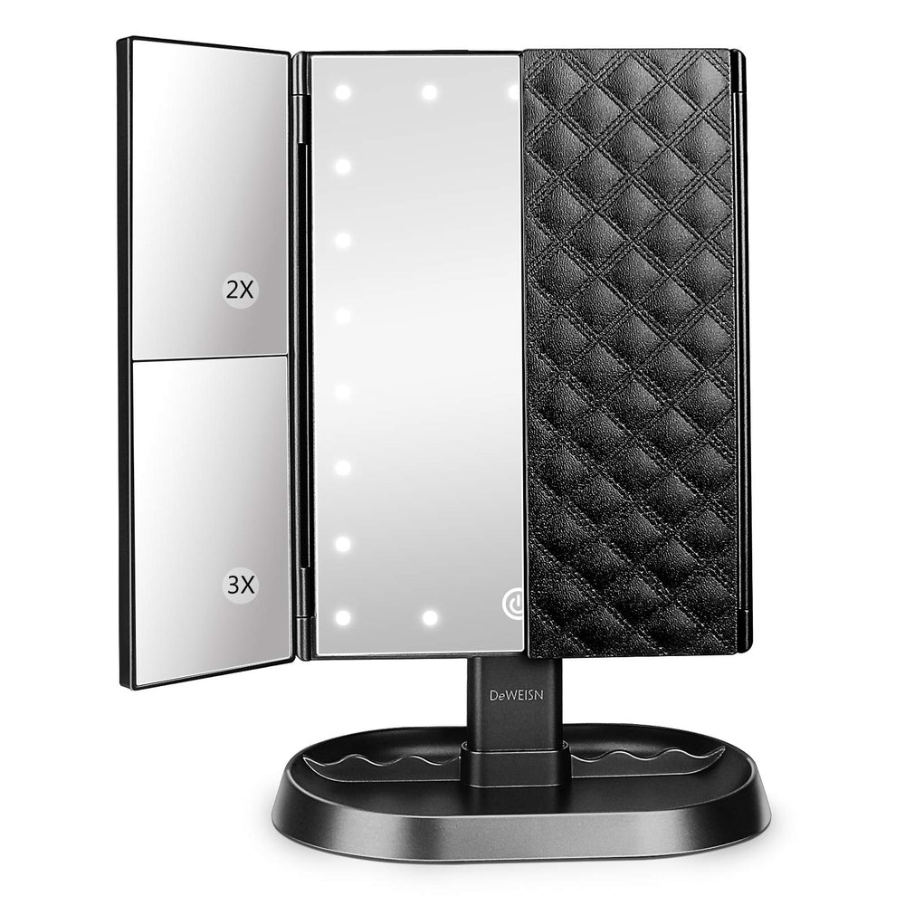 Espejo deweisn iluminado con 21 leds para maquillaje preciso.