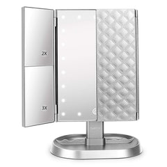 deweisn Espejo iluminado con 21 LED para maquillaje, luz natural y precisión