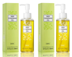 DHC Deep Cleansing Oil con etiqueta, información clara sobre ingredientes antioxidantes.
