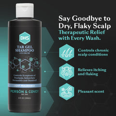 DHS T Gel Champú para cuero cabelludo, aplicación suave y fresca.