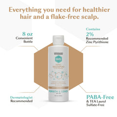 DHS Zinc Shampoo foamy lather during a shower for scalp care.