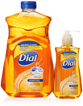 Dial Jabón líquido antibacterial con hidratante en botella con dispensador para manos suaves.