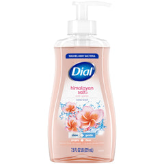 Dial jabon liquido para manos con sal Himalayo en botella, aroma fresco para uso diario.