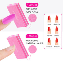 Diesisa bloque 100/180 para uñas naturales y acrílicas, preparación óptima