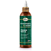 Difeel aceite romero-menta en botella para revitalizar el cabello.