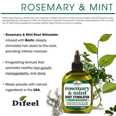 Difeel Biotin-rich formula label emphasizes nourishing roots and hair health.