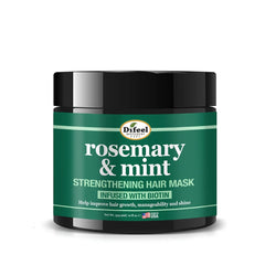 Difeel Rosemary & Mint Hair Mask bottle highlighting strengthening formula for healthier hair